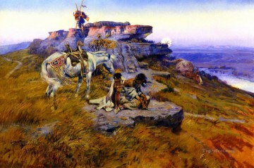 Charles Marion Russell Painting - her heart is on the ground 1917 Charles Marion Russell